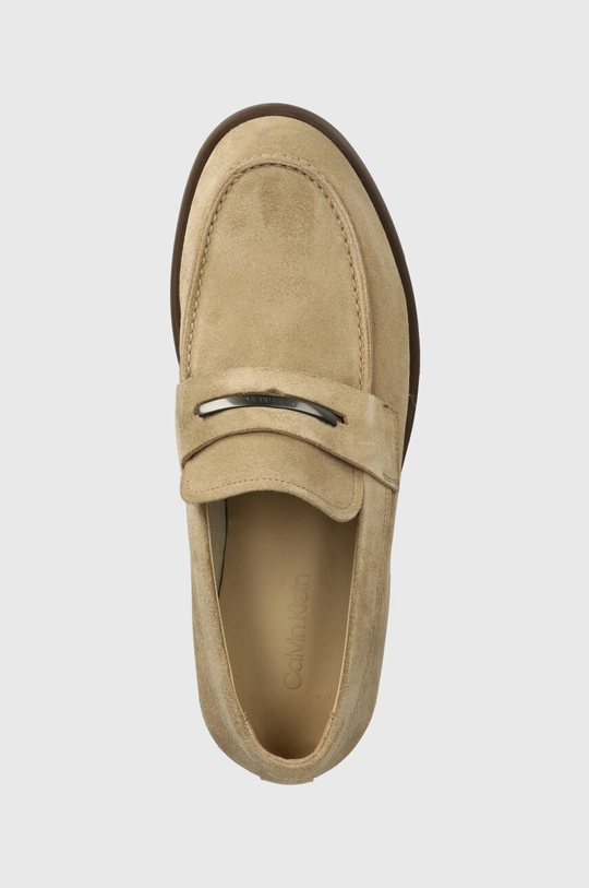 béžová Semišové mokasíny Calvin Klein MOCCASIN SUEDE