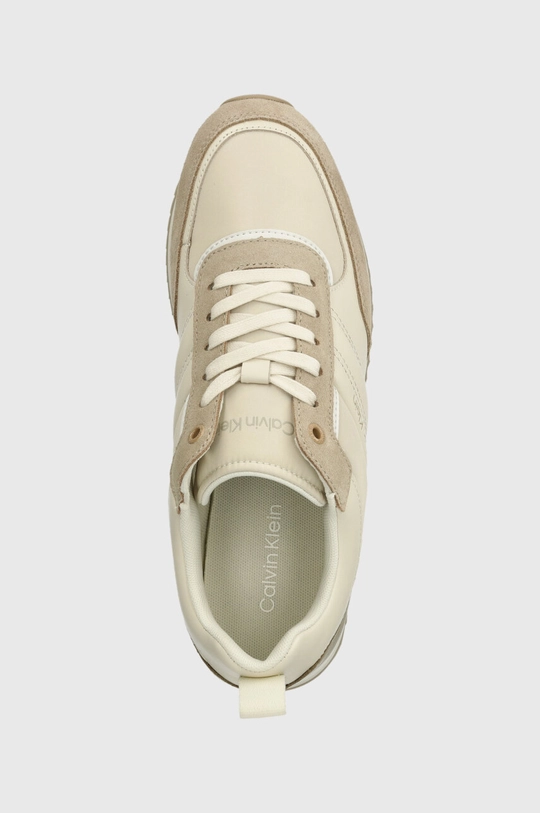 beżowy Calvin Klein sneakersy LOW TOP LACE UP MIX