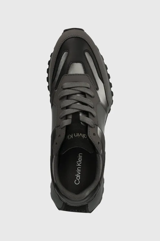 szary Calvin Klein sneakersy LOW TOP LACE UP SHINE