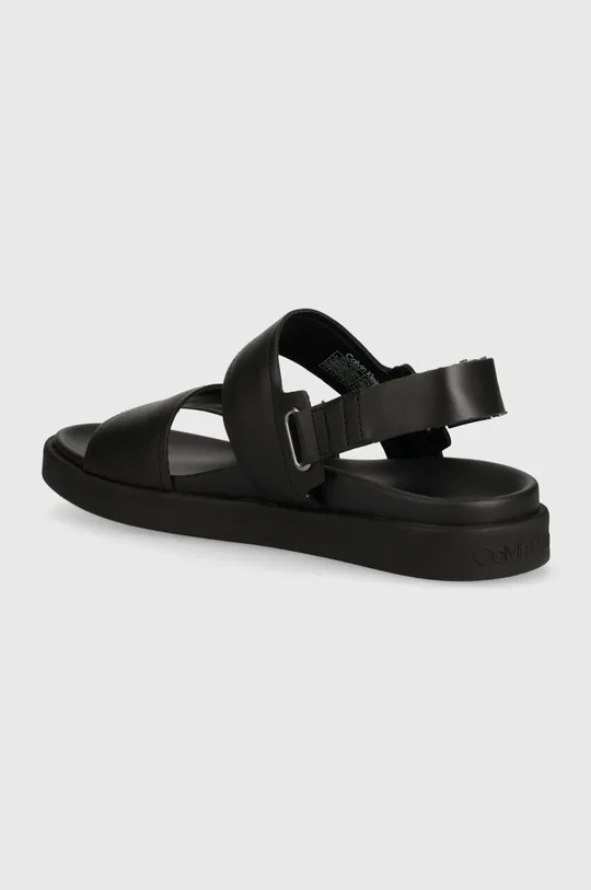 Usnjeni sandali Calvin Klein BACK STRAP W/ ICONIC PLAQUE Zunanjost: Naravno usnje Notranjost: Sintetični material Podplat: Sintetični material