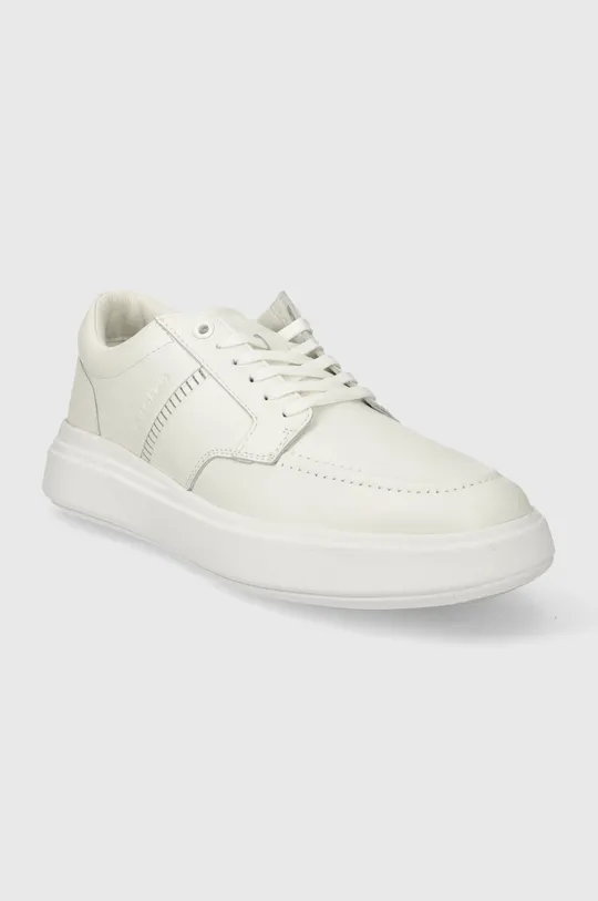 Calvin Klein sneakersy skórzane LOW TOP LACE UP TAILOR biały