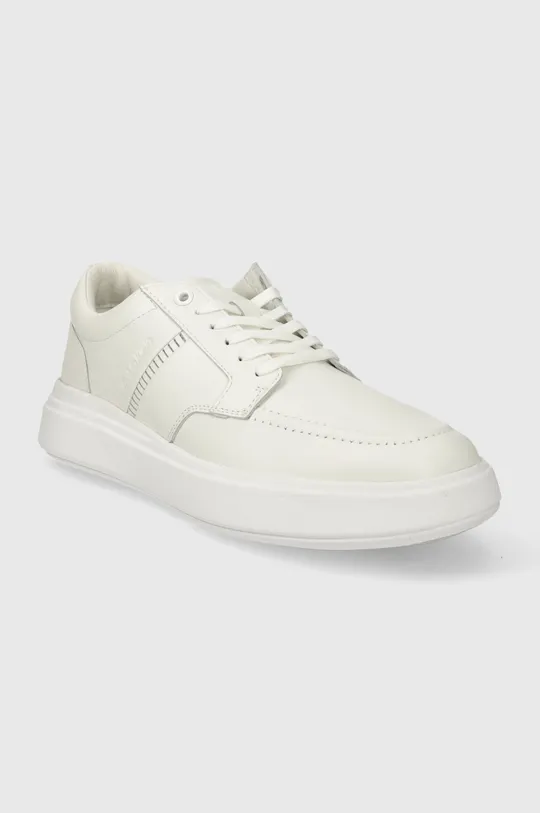 Usnjene superge Calvin Klein LOW TOP LACE UP TAILOR bela