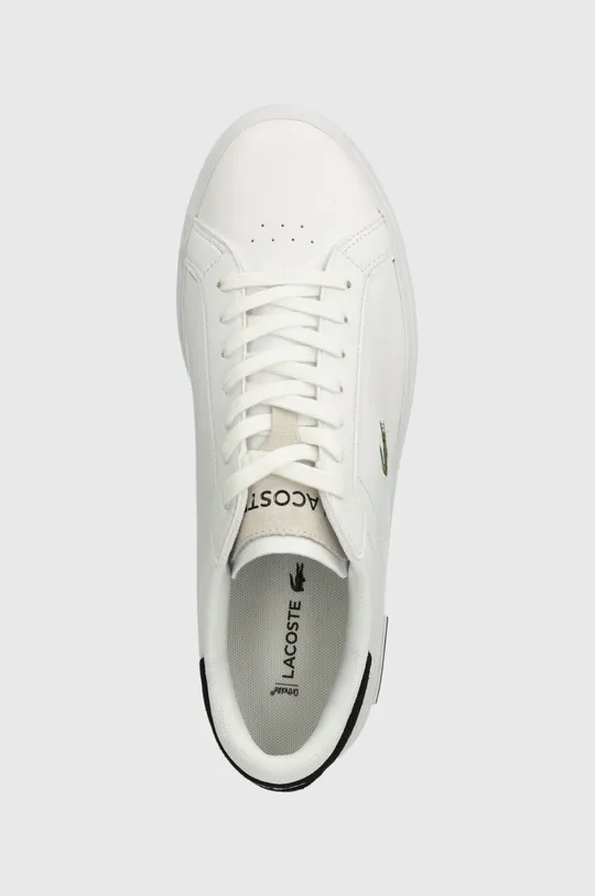 λευκό Δερμάτινα αθλητικά παπούτσια Lacoste Powercourt Logo Tongue Leather