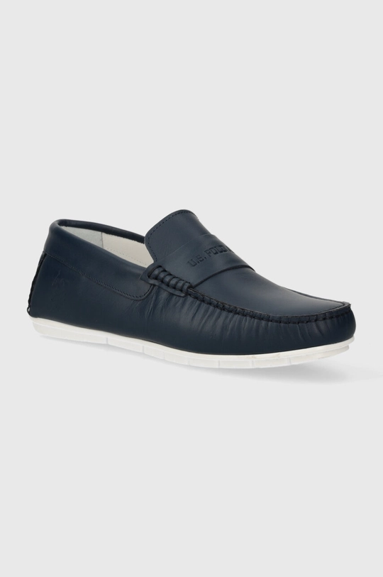 blu navy U.S. Polo Assn. mocassini in pelle RIVER Uomo