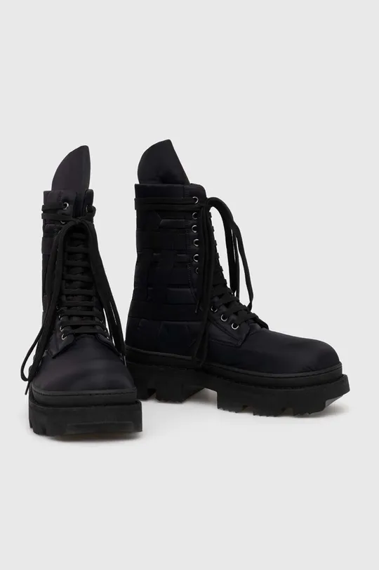 Boty Rick Owens Woven Padded Boots Army Megatooth Ankle Boot černá