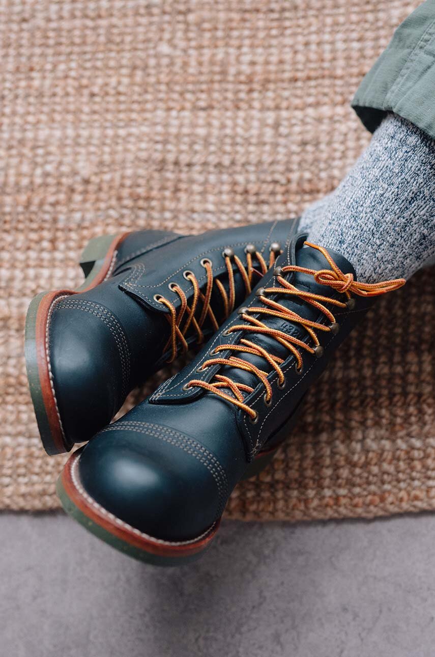 Red Wing boots Iron Ranger men's black color 4331 at PRM US