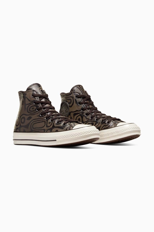 Кожаные кеды Converse Converse x Wonka Chuck 70 Chocolate Swirl коричневый