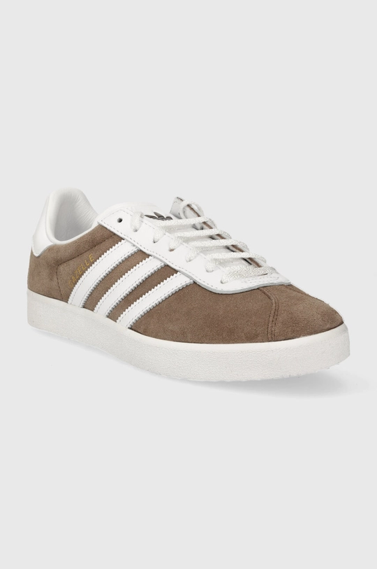 Δερμάτινα αθλητικά παπούτσια adidas Originals Gazelle 85 καφέ