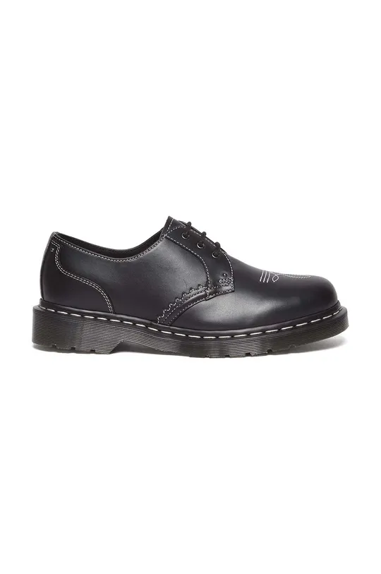 black Dr. Martens leather shoes 1461 Gothic Americana Unisex