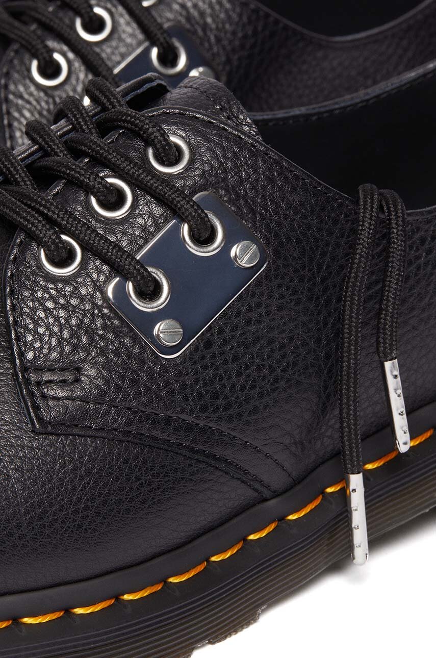 fekete Dr. Martens bőr félcipő 1461 Metal Plate