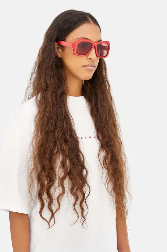 czerwony Marni okulary przeciwsłoneczne Tiznit Metallic Cherry Damski