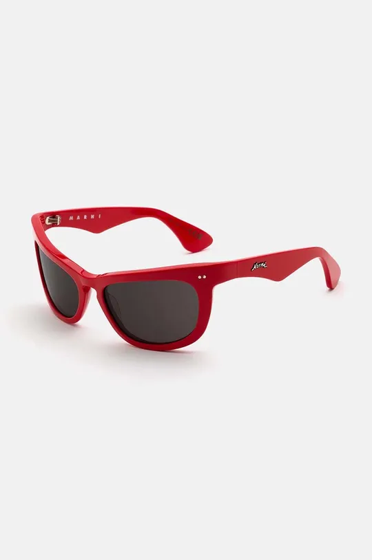 czerwony Marni okulary przeciwsłoneczne Isamu Solid Red Unisex