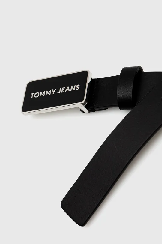 Δερμάτινη ζώνη Tommy Jeans μαύρο