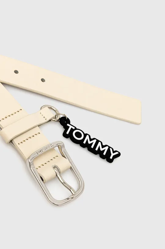 Tommy Jeans pasek skórzany beżowy