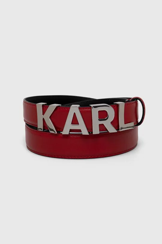 rdeča Usnjen pas Karl Lagerfeld Ženski