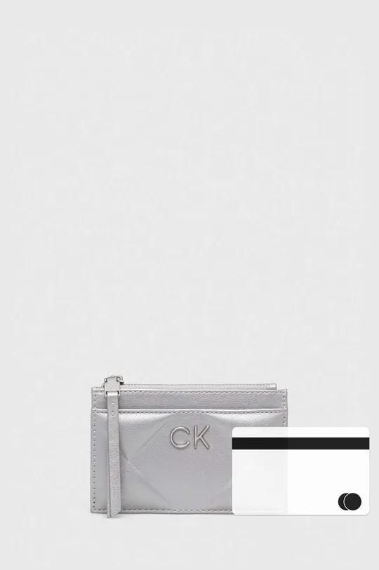 srebrny Calvin Klein portfel