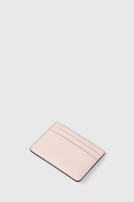 Usnjen etui za kartice Lauren Ralph Lauren roza