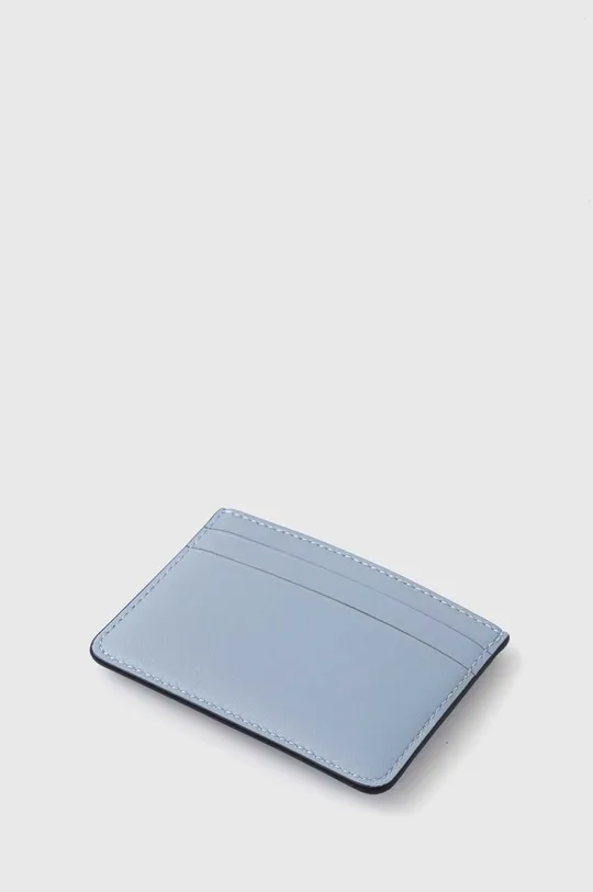 Шкіряний чохол на банківські карти Lauren Ralph Lauren блакитний