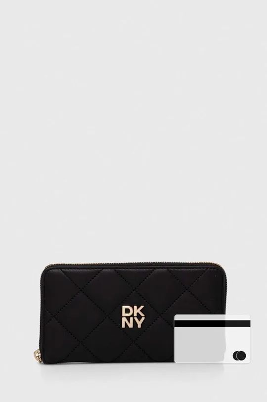 μαύρο Δερμάτινο πορτοφόλι DKNY