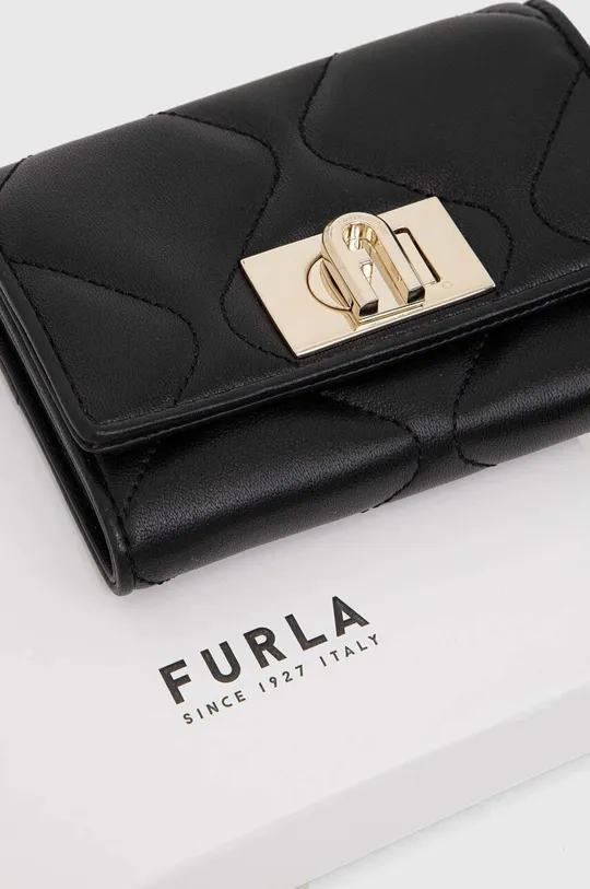 μαύρο Δερμάτινο πορτοφόλι Furla