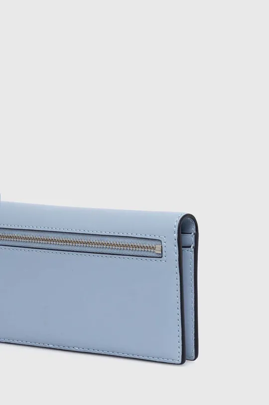 Kožená peňaženka Lauren Ralph Lauren modrá