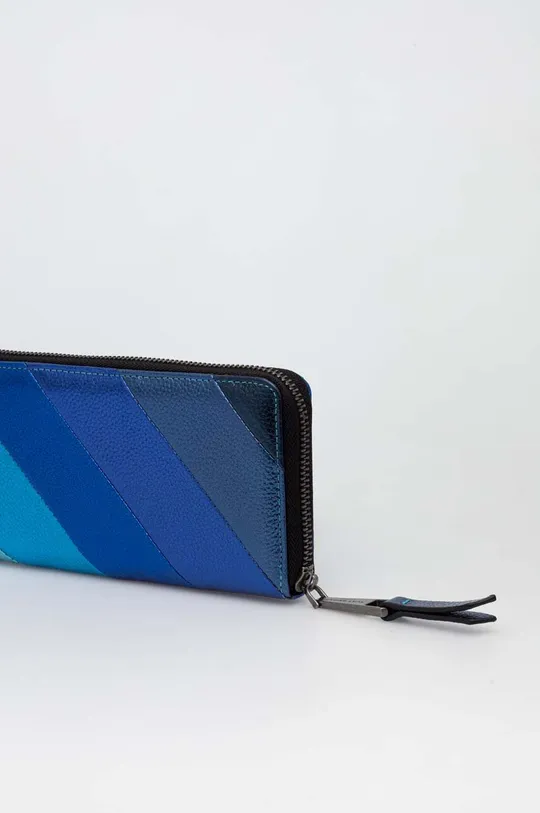 Kožená peňaženka Kurt Geiger London modrá