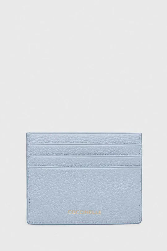 Coccinelle portfel skórzany niebieski