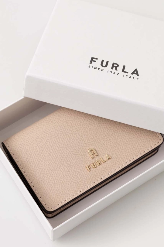 бежевий Шкіряний чохол на банківські карти Furla