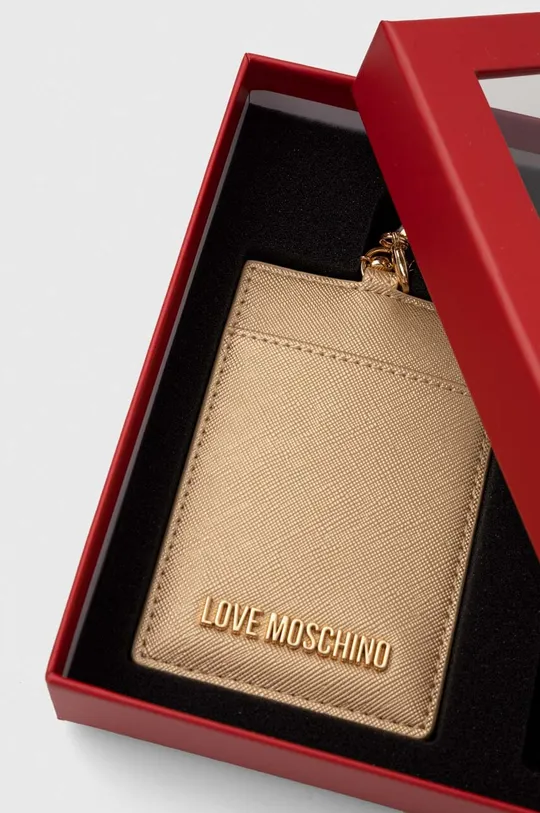 χρυσαφί Θήκη για κάρτες Love Moschino