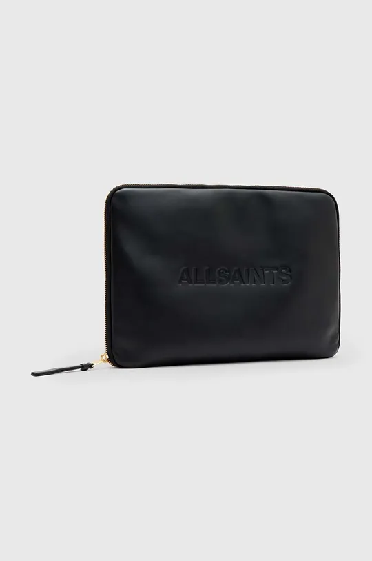 Kožna torba za laptop AllSaints Saff Lea crna