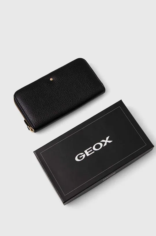 čierna Kožená peňaženka Geox D35K3H-00046 D.WALLET