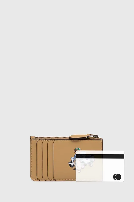 béžová Kožená peňaženka Polo Ralph Lauren