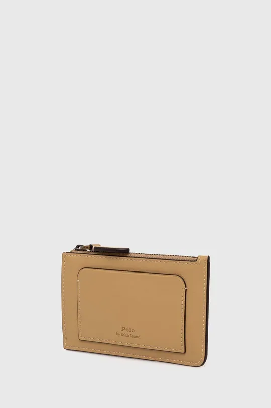 Kožená peňaženka Polo Ralph Lauren béžová