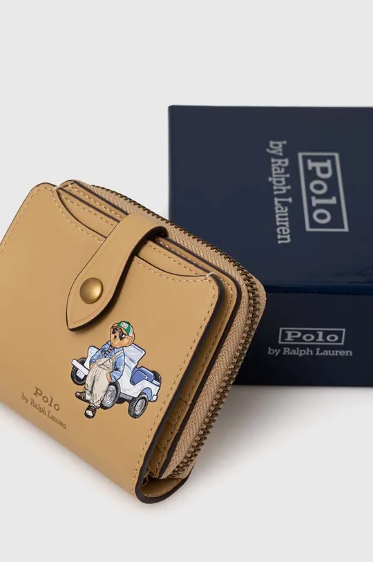 béžová Kožená peňaženka Polo Ralph Lauren