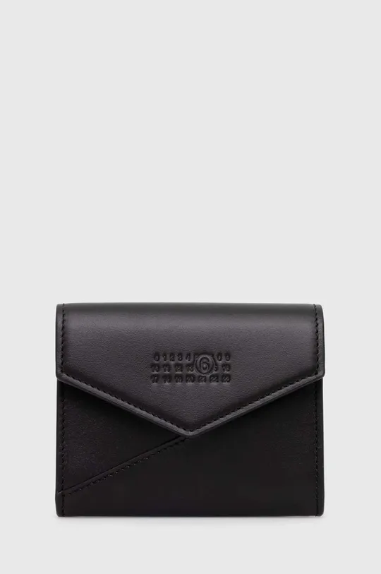 чорний Шкіряний гаманець MM6 Maison Margiela Japanese 6 Flap Жіночий