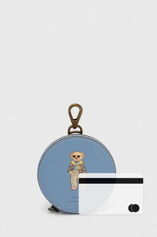 niebieski Polo Ralph Lauren portfel skórzany