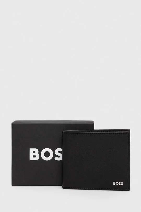 чёрный Кожаный кошелек BOSS