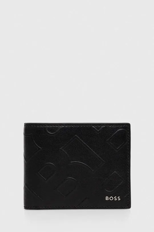 Δερμάτινο πορτοφόλι και θήκη καρτών BOSS μαύρο
