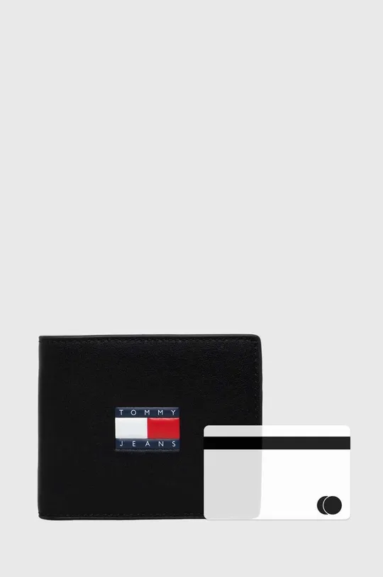 črna Usnjena denarnica Tommy Jeans