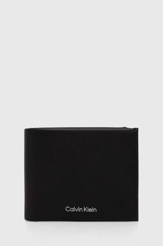 чорний Шкіряний гаманець Calvin Klein Чоловічий