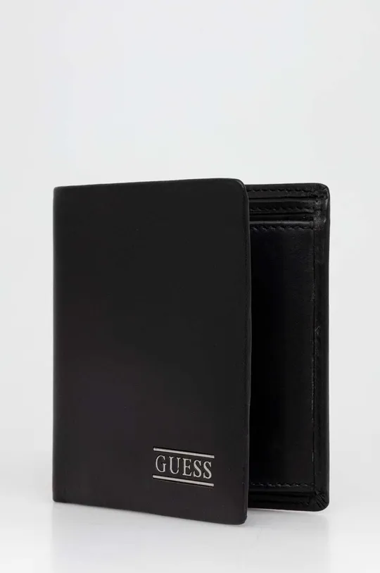 Kožni novčanik Guess crna