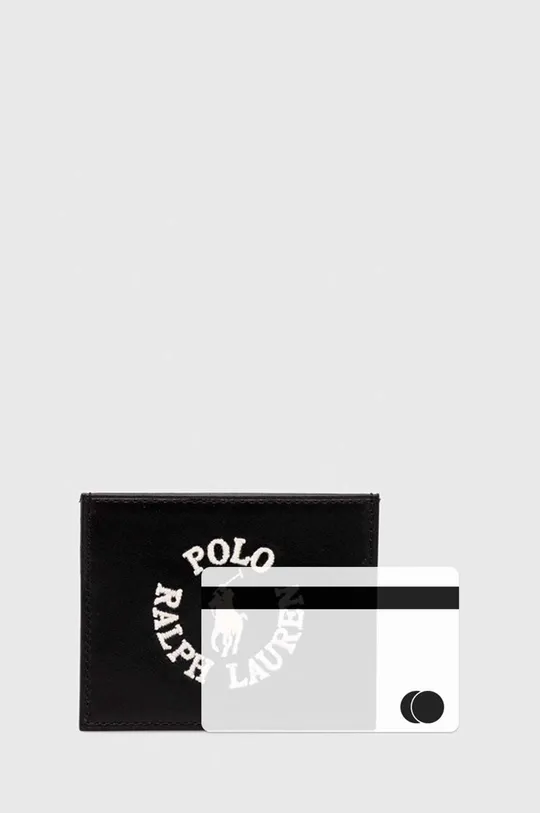 czarny Polo Ralph Lauren etui na karty skórzane