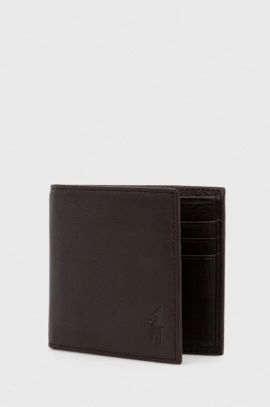 Шкіряний гаманець Polo Ralph Lauren коричневий