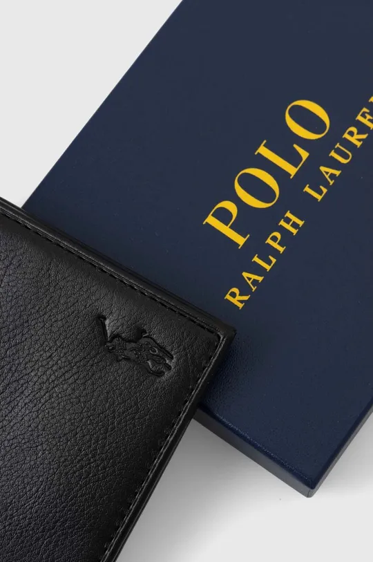 чёрный Кожаный кошелек Polo Ralph Lauren