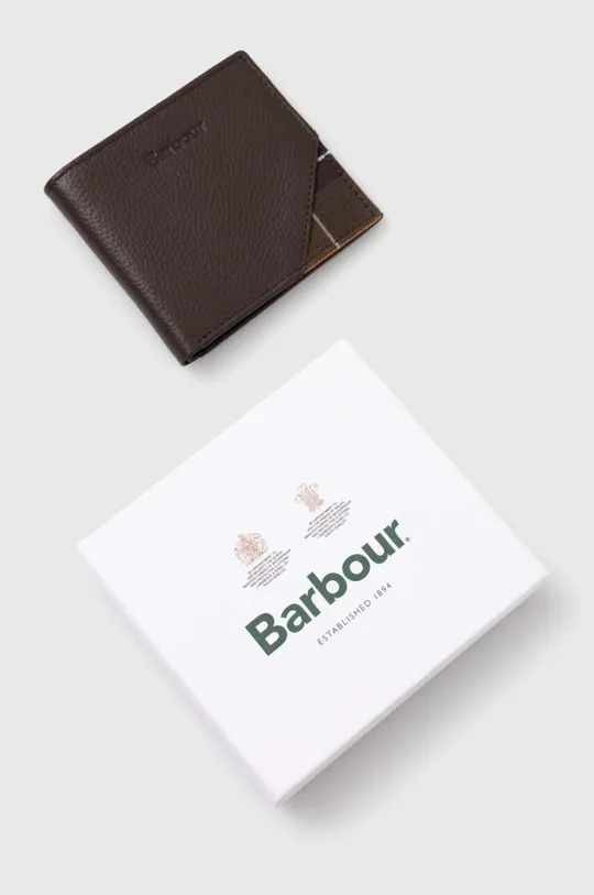 brązowy Barbour portfel skórzany