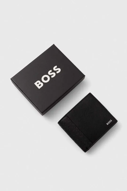 чорний Шкіряний гаманець BOSS