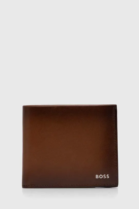 коричневый Кожаный кошелек BOSS Мужской