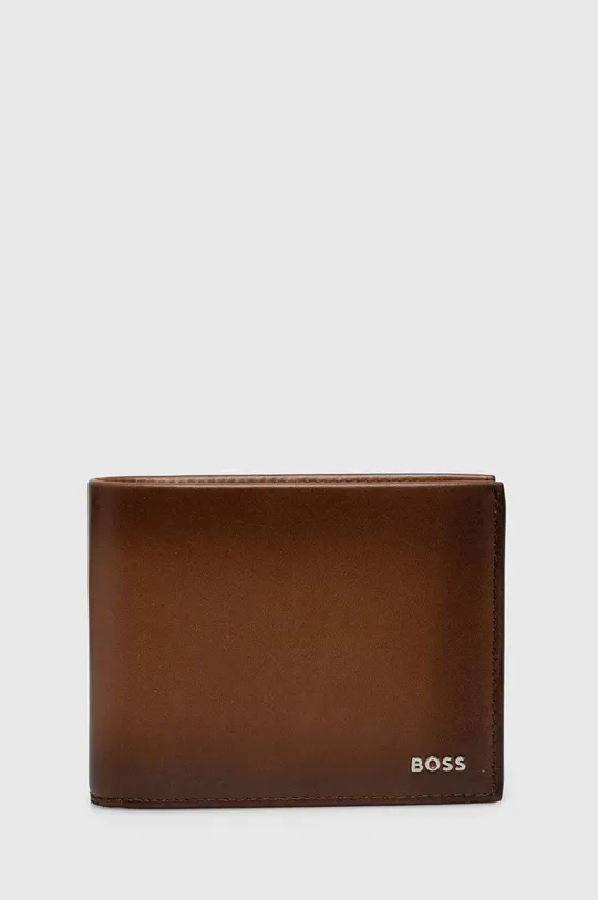 hnedá Kožená peňaženka BOSS Pánsky