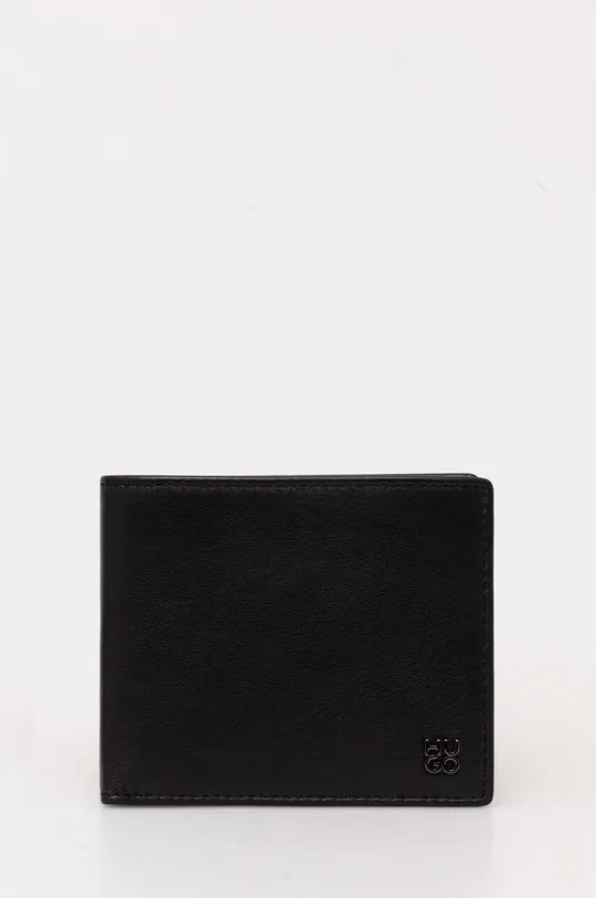 czarny HUGO portfel skórzany Męski