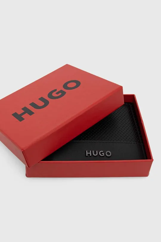 чорний Шкіряний гаманець HUGO